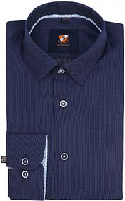 Suitable Shirt Melange Dark Blue