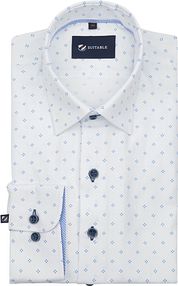 Suitable Shirt Oxford Print White