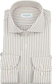 Profuomo Shirt Stripe Cutaway Beige