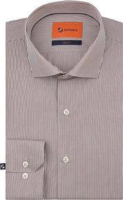 Suitable Twill Shirt Extra Long Sleeves Stripe Brown