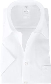 Olymp Shirt Comfort Fit White Short Sleeve