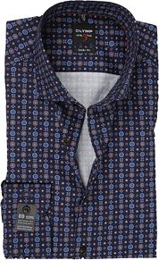 OLYMP Shirt Level Five SL7 Printed Navy