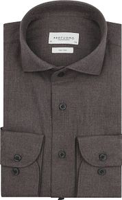 Profuomo Shirt Peached Twill Flanel Brown