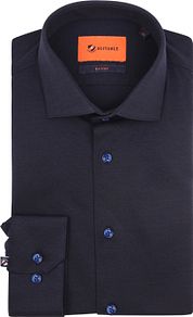 Suitable Knitted Pique Shirt Navy