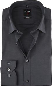 OLYMP Shirt Level 5 Body Fit Anthracite