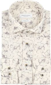 Profuomo Shirt Floral Print Beige 