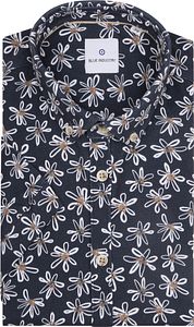 Blue Industry Short Sleeve Shirt Flowers Navy