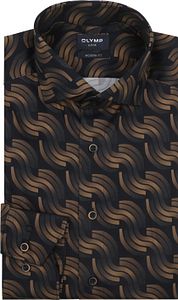 Olymp Luxor Shirt Print Brown