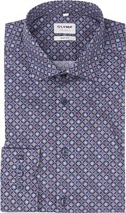 Olymp Level 5 Shirt Print Blue