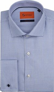 Suitable Shirt Double Cuff Print Blue