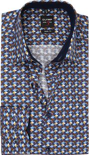 OLYMP Level 5 Body Fit Shirt Design Blue