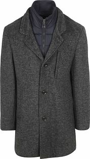Suitable Caleb Coat Wool Herringbone Gray