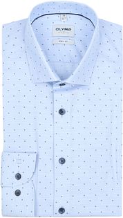 Olymp Level 5 Shirt Print Light Blue