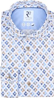R2 Shirt Print Blue Green