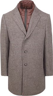 Suitable Coat Wool Pepita Beige Camel
