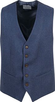 Suitable Gilet Tweed Mid Blue