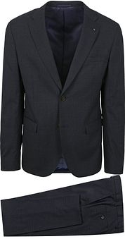 Suitable Strato Pied De Poule Suit Wool Navy