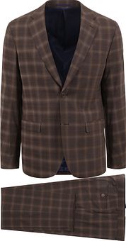 Suitable Strato Toulon Suit Wool Checks Brown