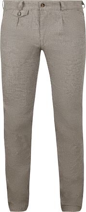 Suitable Chino Pico Pleat Flanel Print Beige