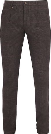 Suitable Chino Pico Pleat Checkered Brown