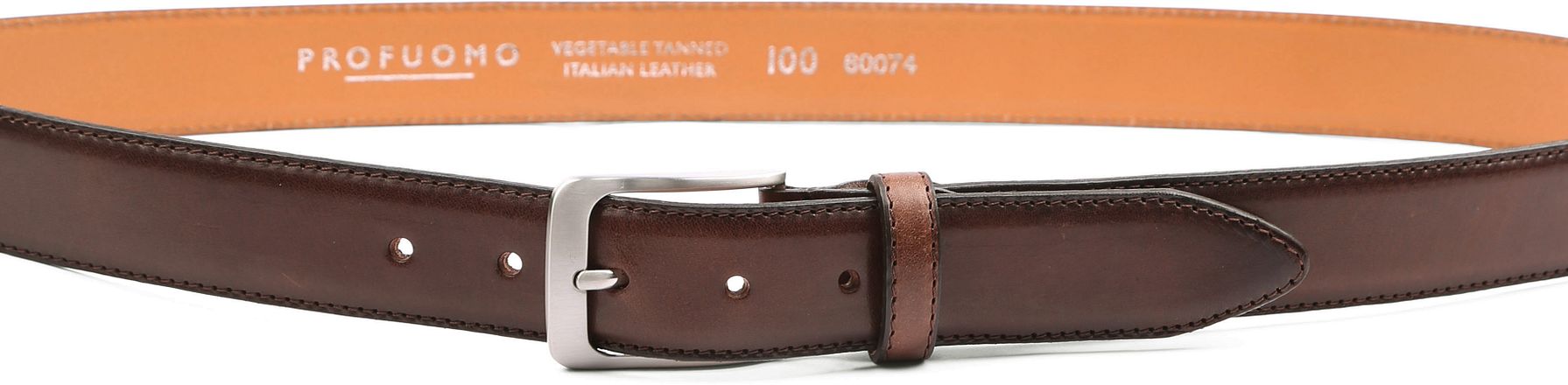 Profuomo Leather Belt Polish Brown