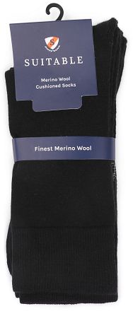 Suitable Merino Socken Schwarz 2-Pack