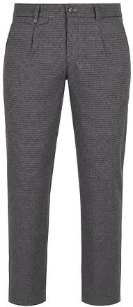 Suitable Chino Pico Pleat Pepita Navy Brun