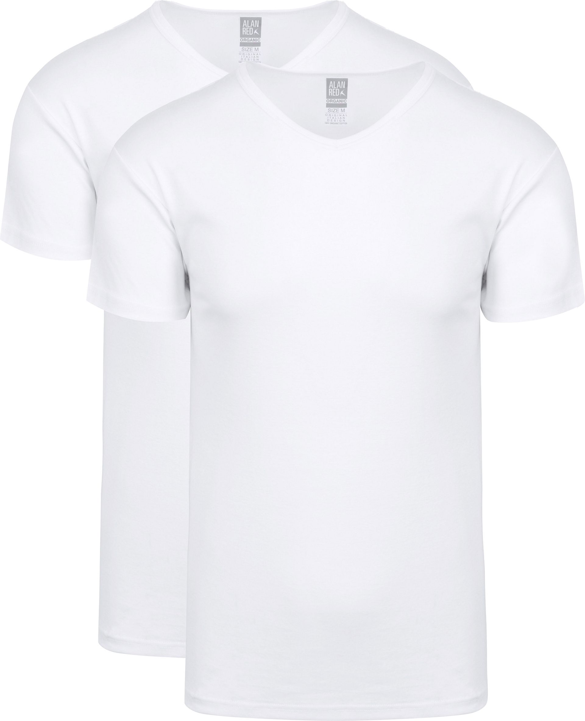 Alan Red Vancouver Organic V-Hals T-shirt 2-Pack herr