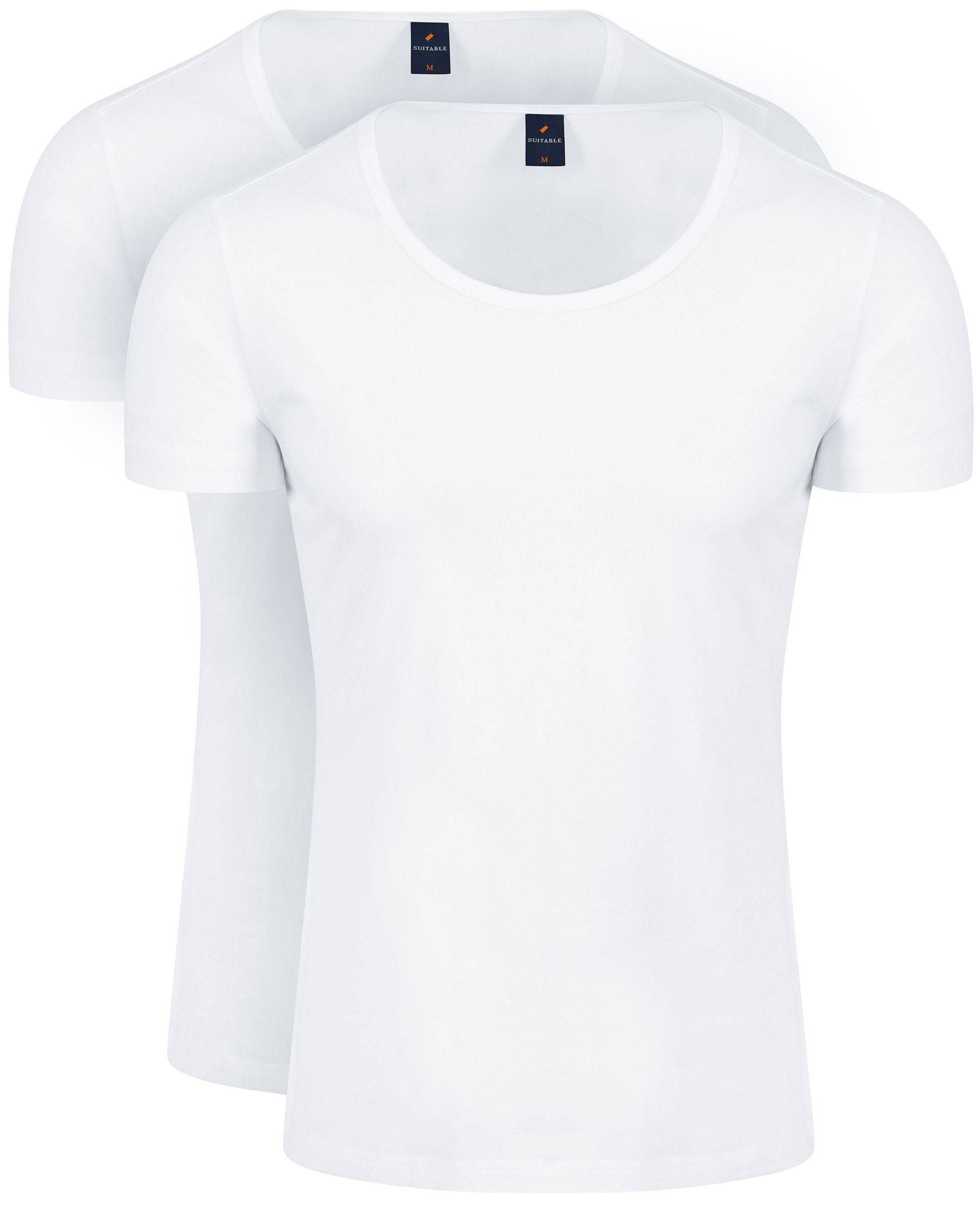 Suitable Otaru t-shirt med rundhals vit 2-pack herr