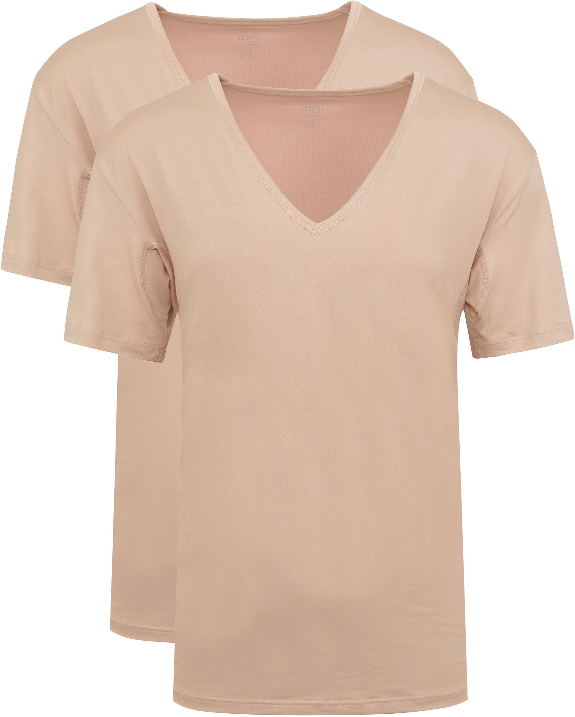 Mey Dry Cotton V-ringad osynlig t-shirt Beige Storlek herr – bild 2
