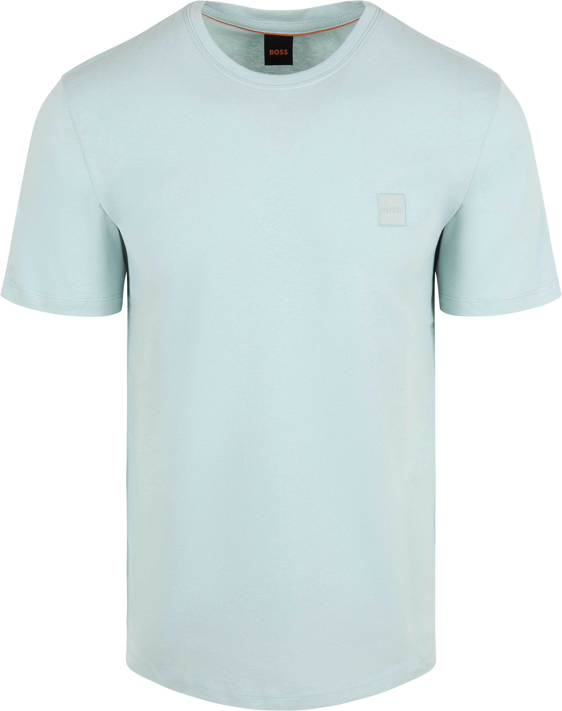 Boss Stickad T-shirt med turkos applikation herr – bild 2