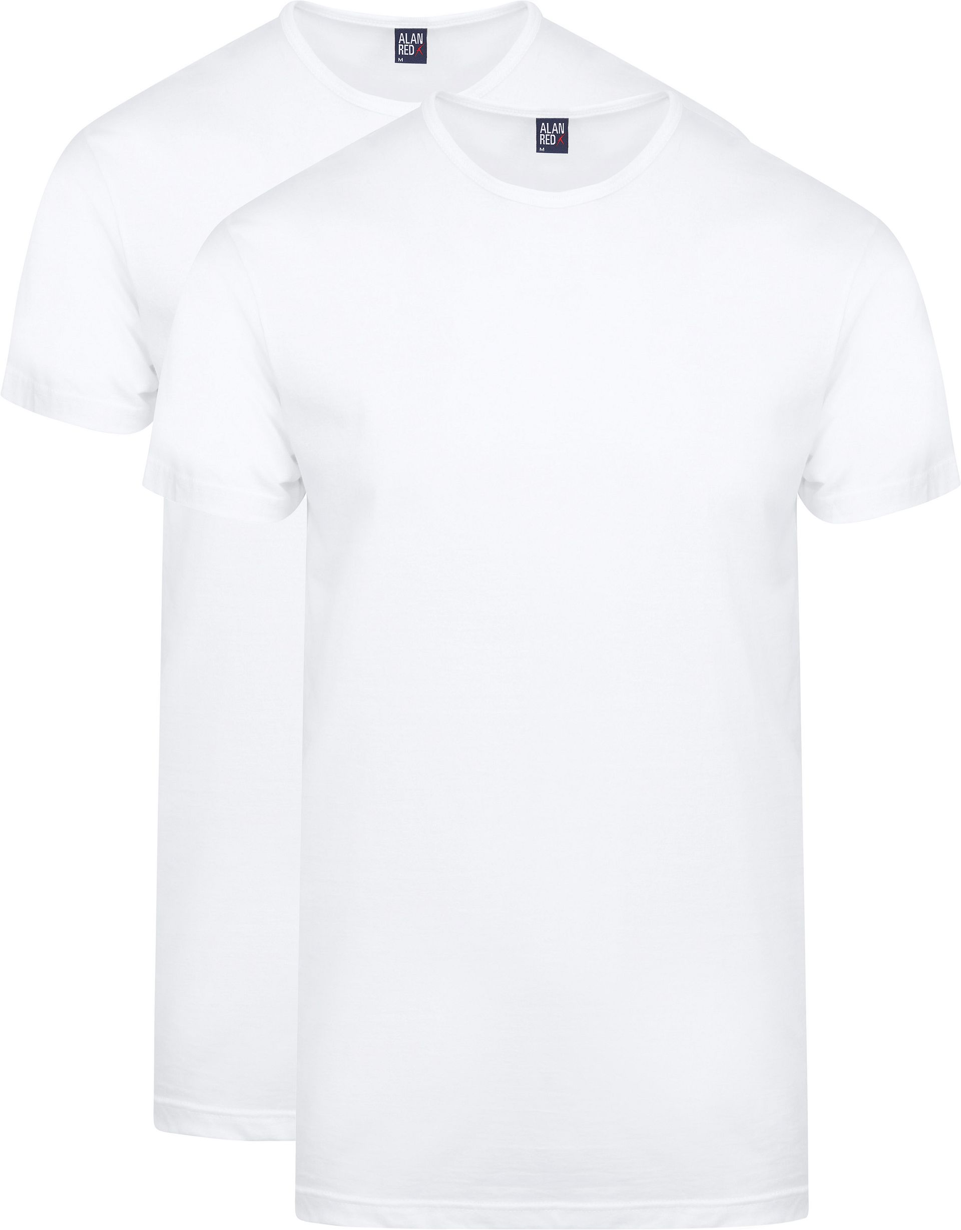 Alan Red Derby Extra Lång T-shirt (2-pack) Vit Storlek herr
