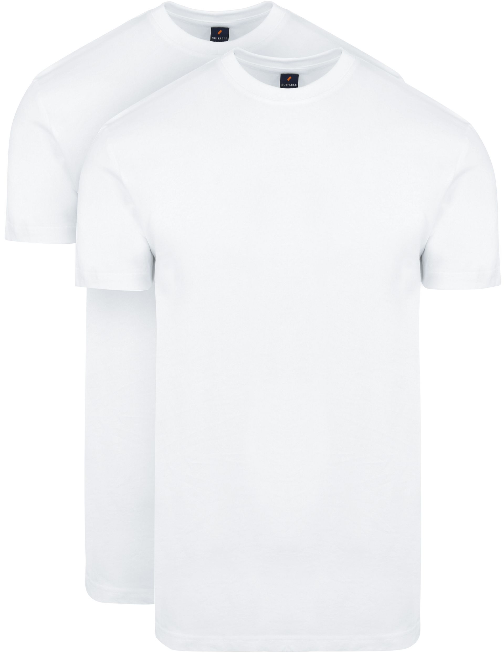 Suitable Obra T-shirt med Rund Hals 2-pack Vit Storlek herr