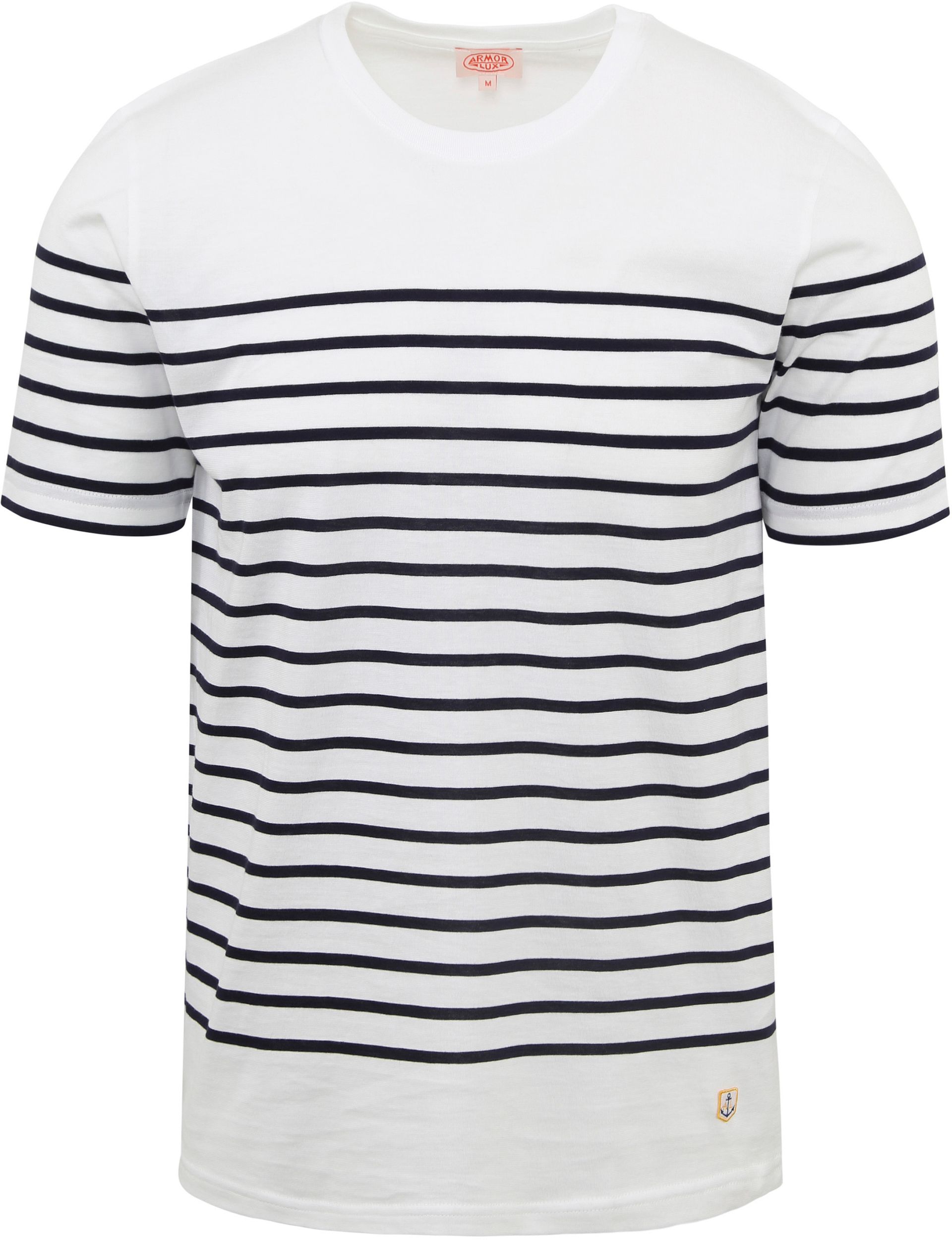 Armor Lux Etel T-Shirt Randig Vit Storlek herr