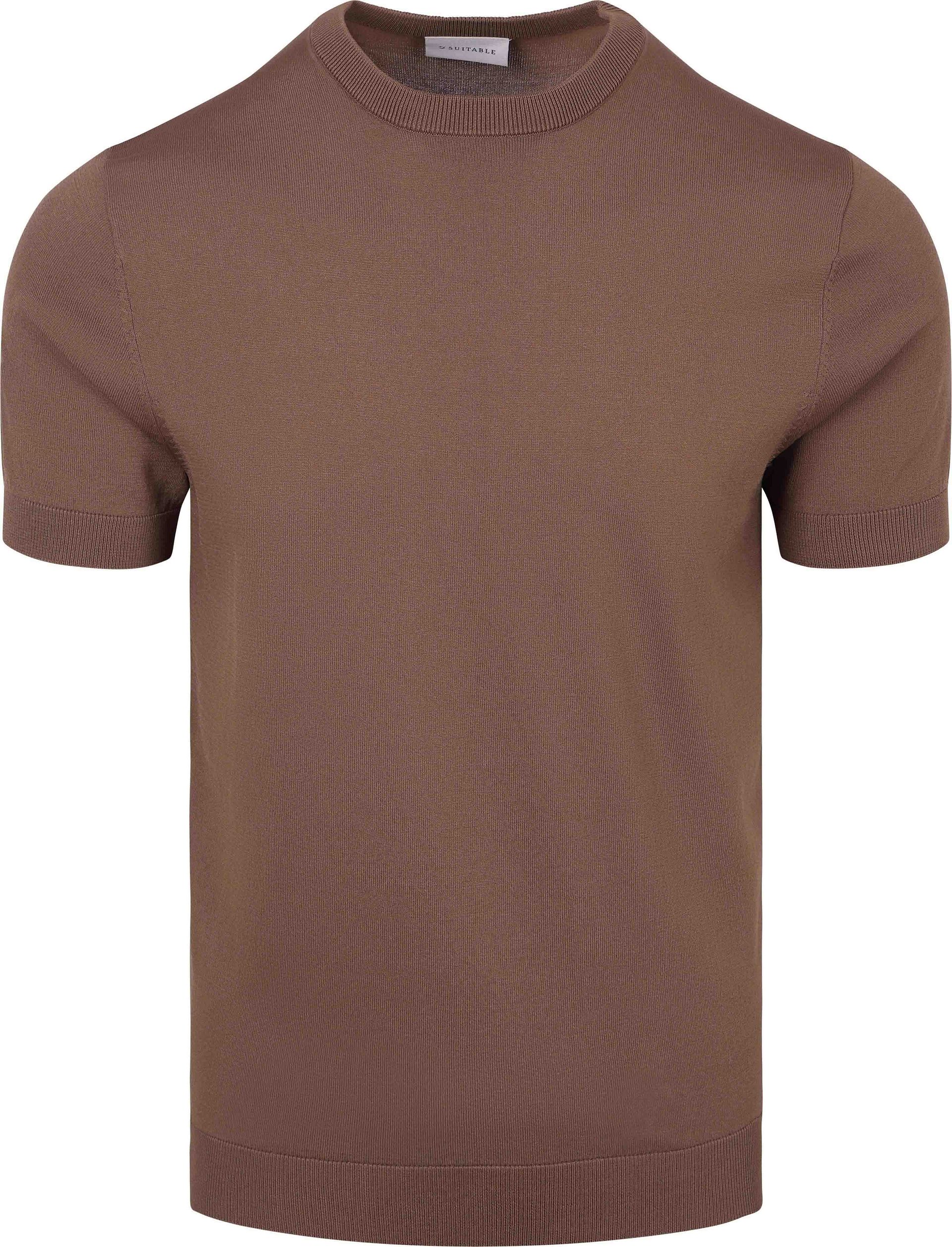Suitable Silver Wake Stickad T-shirt Tobaksbrun herr
