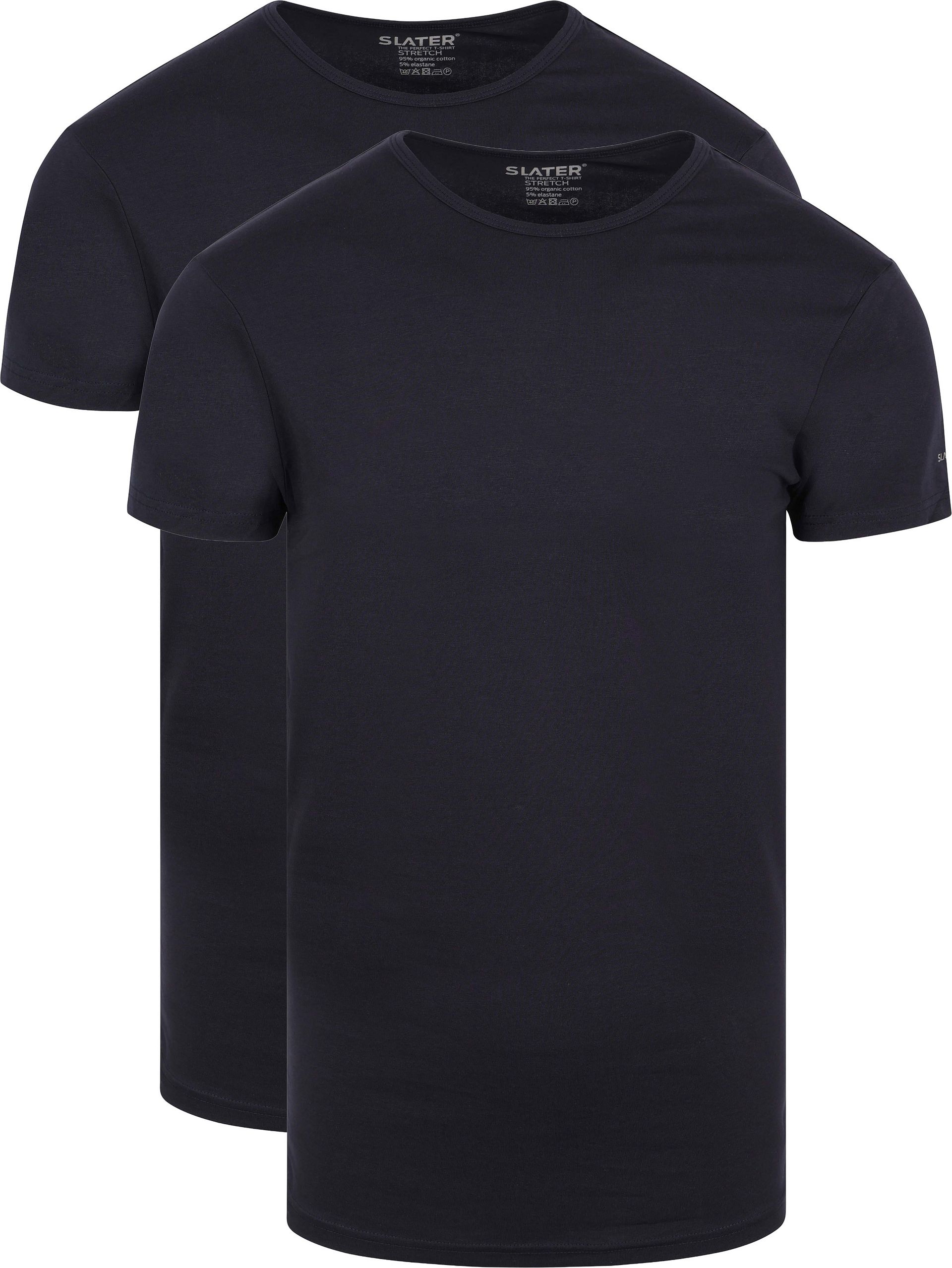 Slater 2-pack Stretch T-shirt Mörkblå Blå Storlek herr