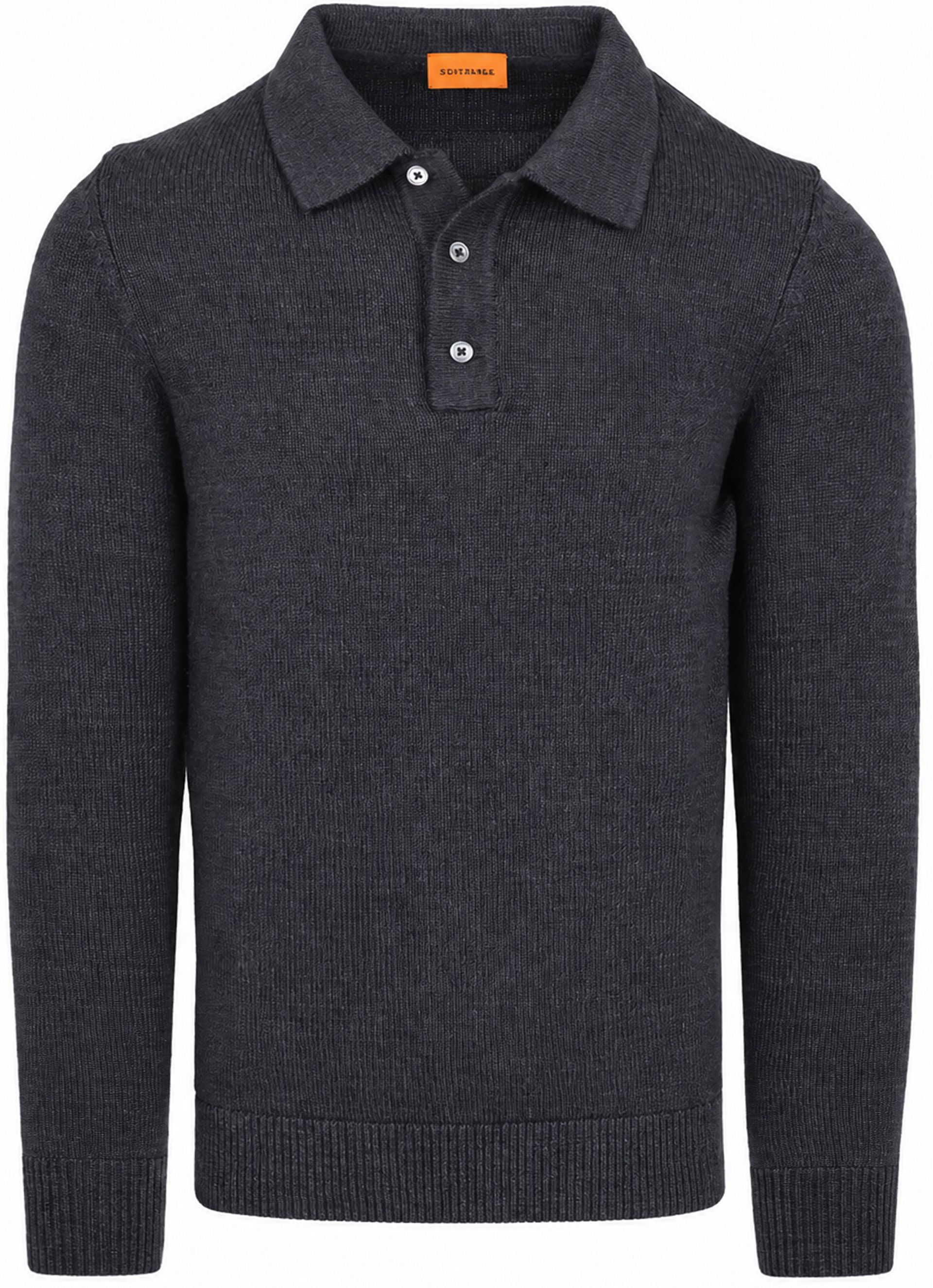 Suitable Button Longue Melange Navy pikétröja herr