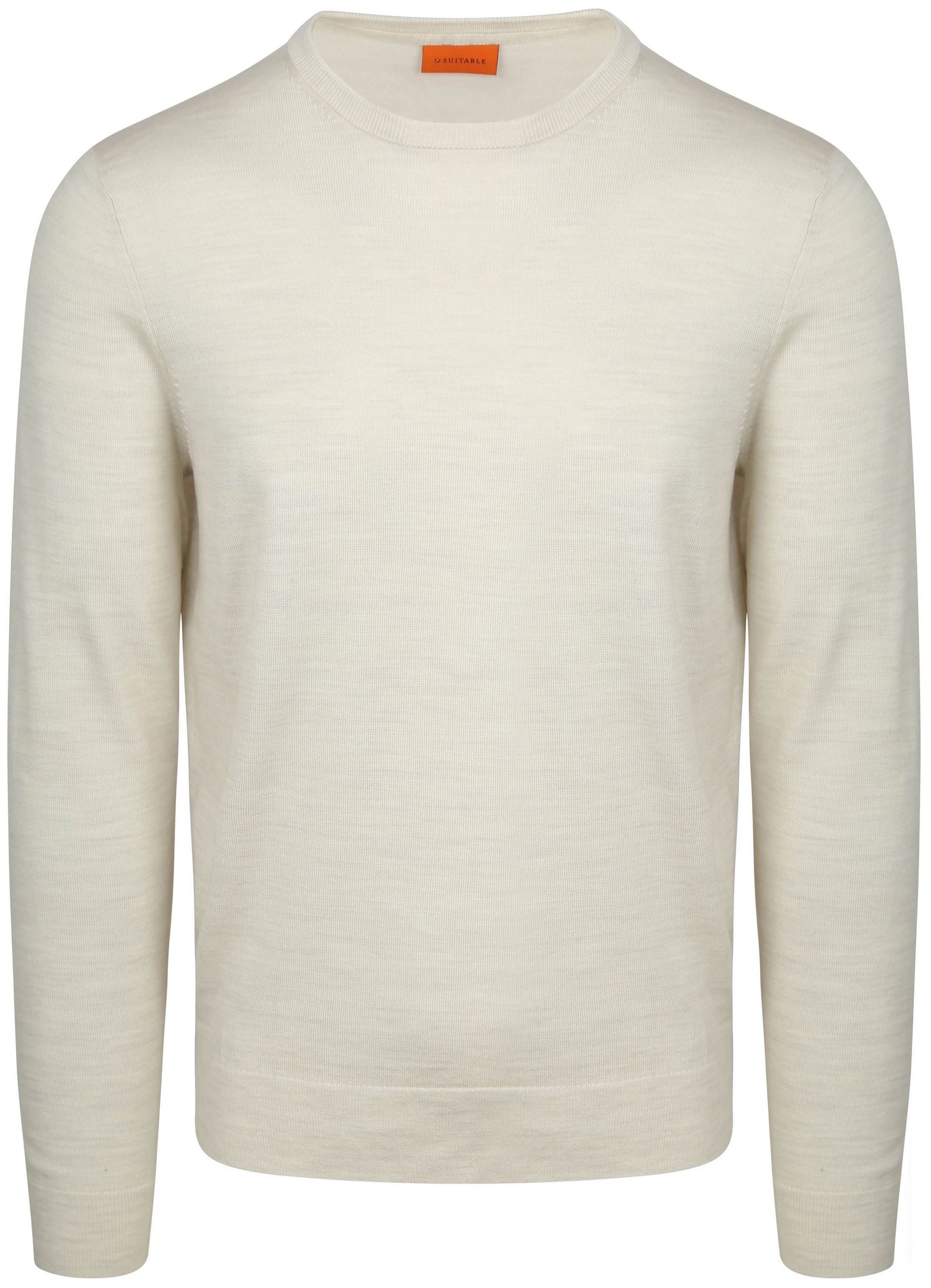 Suitable Merino Pullover Ecru Beige Off-White Vit stickade tröjor herr