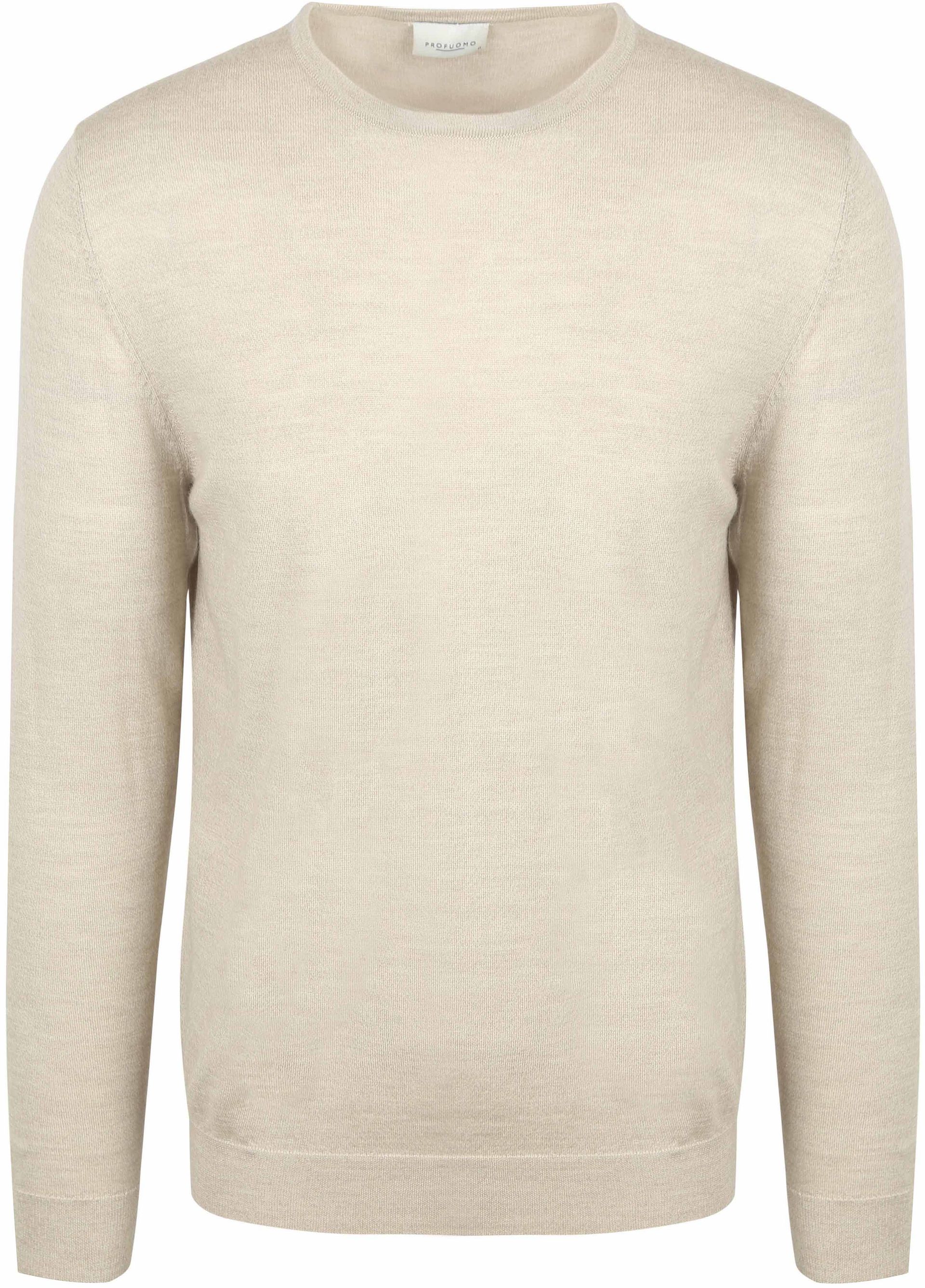 Profuomo Tröja i Merinoull Beige Storlek herr