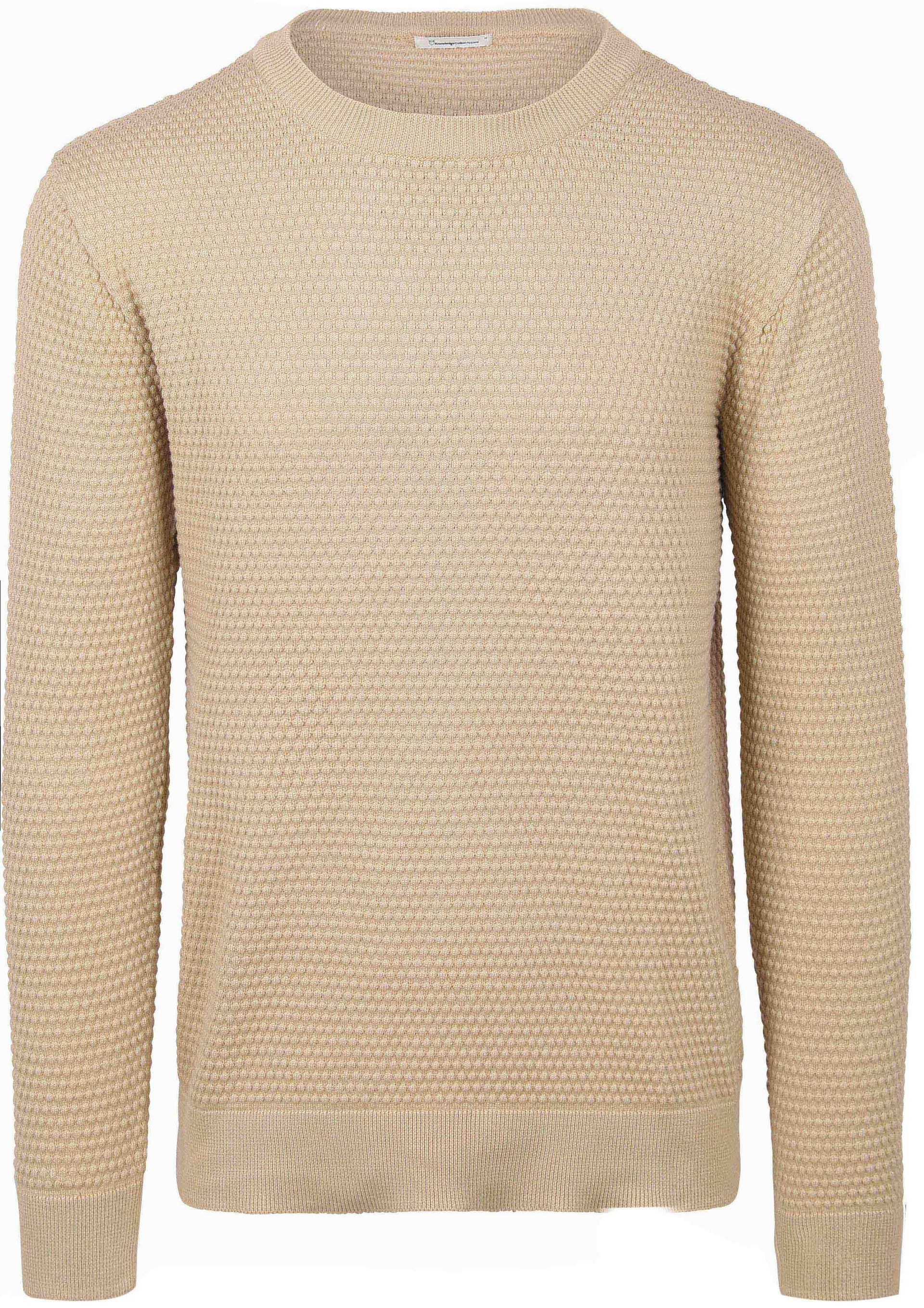 Knowledge Cotton Apparel Tröja Bubble Stickad Beige Storlek herr