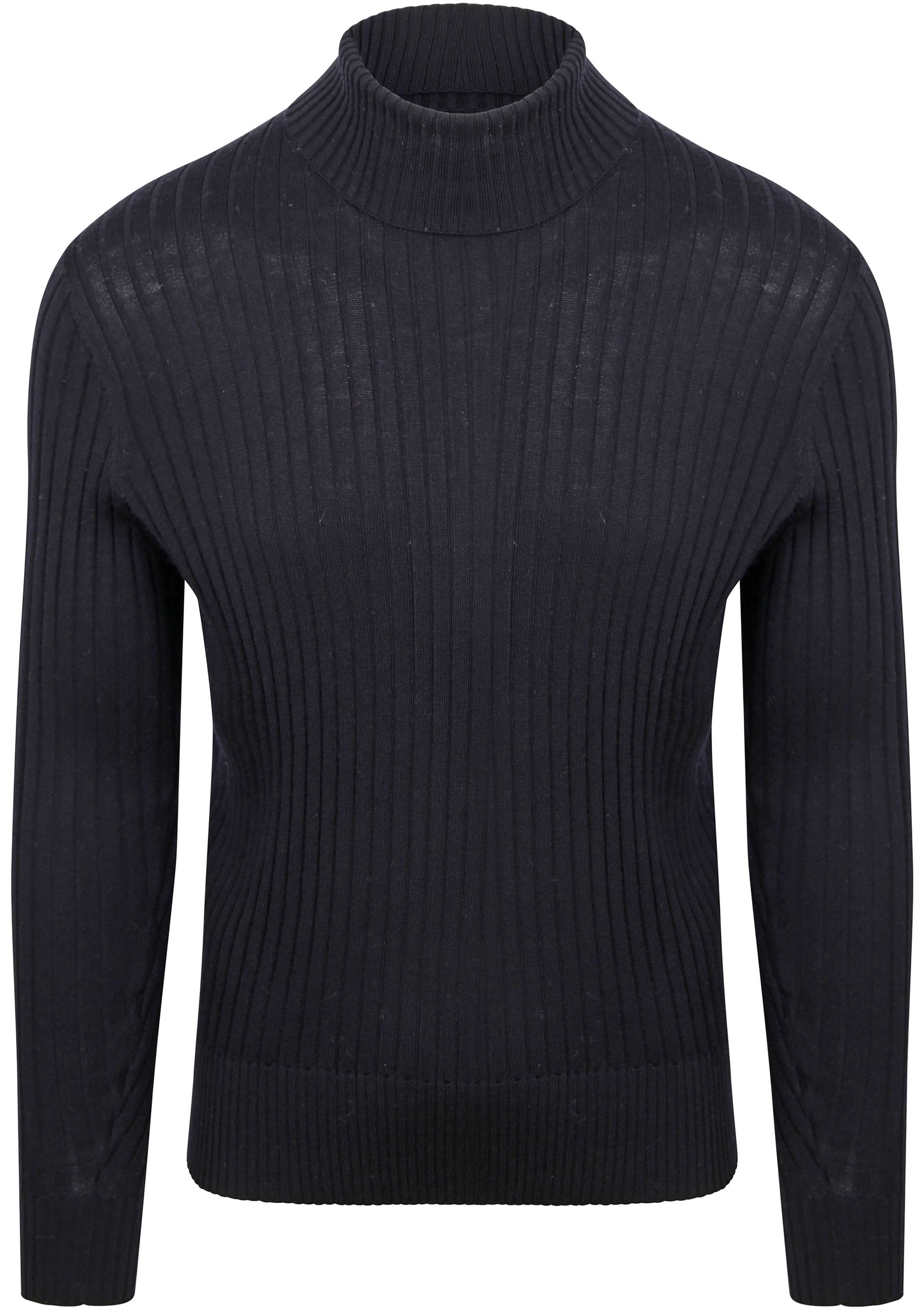 Suitable Halsduk Ribb Merino Navy Blå Mörkblå Storlek herr