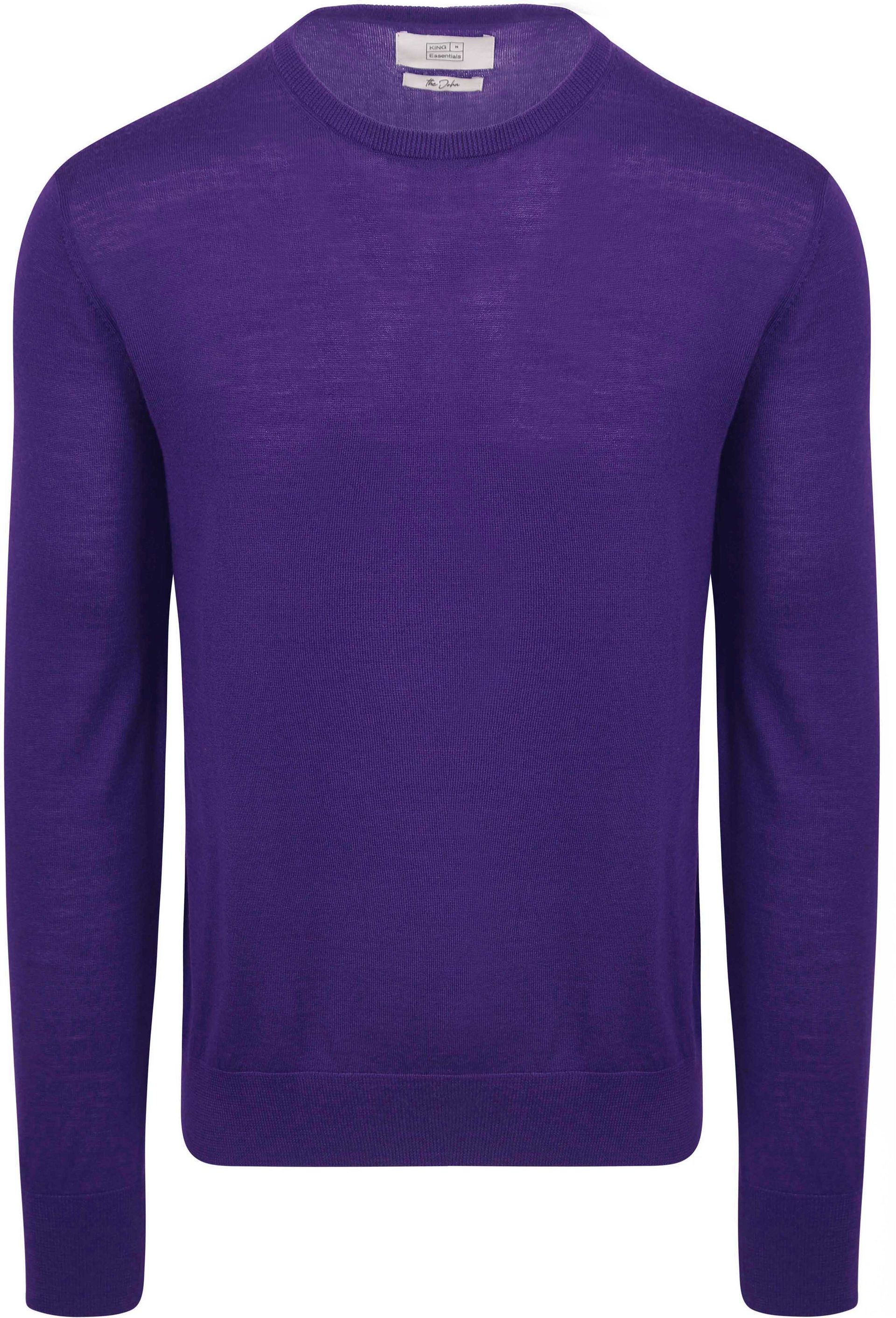 KING Essentials The John Pullover Merino Lila Storlek stickade tröjor herr