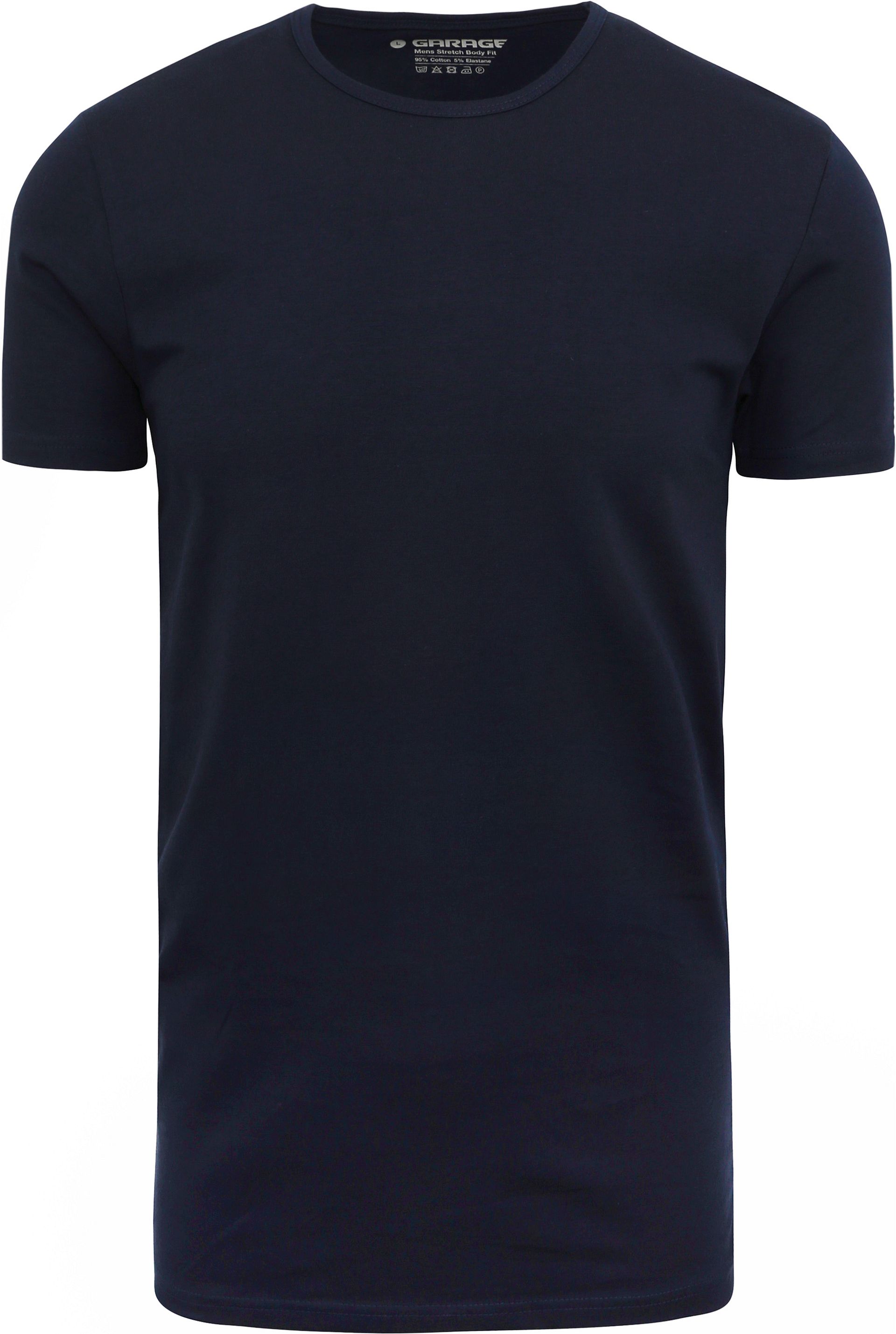 Garage Stretch Basic T-shirt Marinblå Rundhals herr