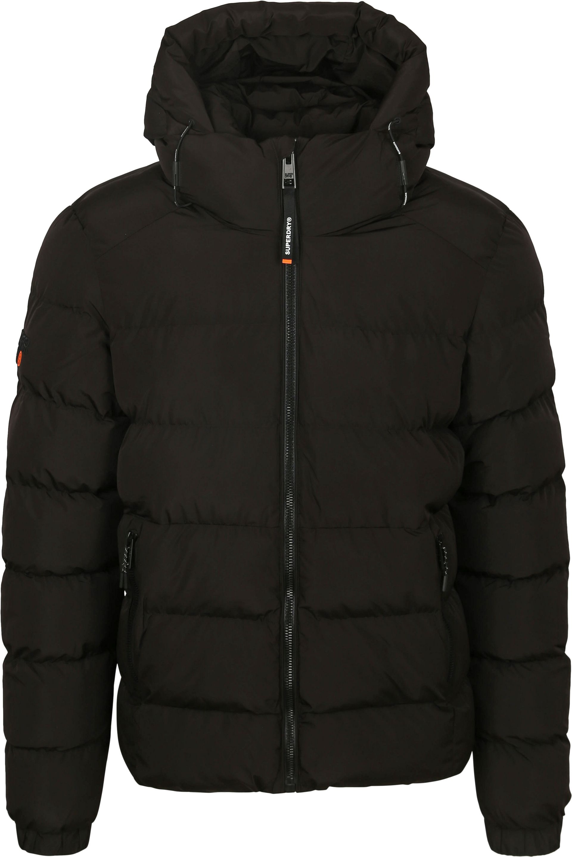 Superdry Pufferjacka Huva Svart Storlek herr