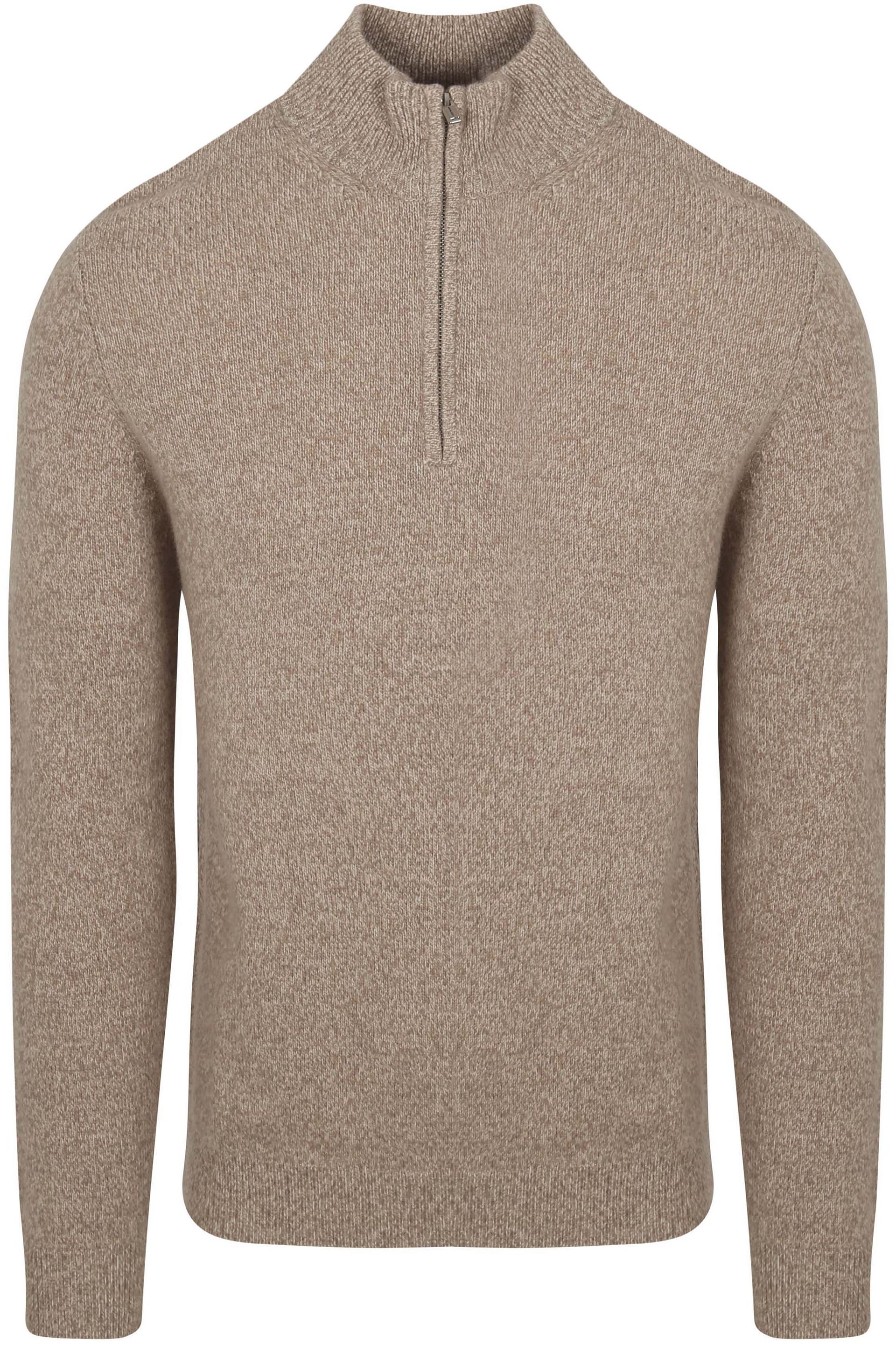 Profuomo Half Zip Pullover Wool Blend Sand Beige Storlek stickade tröjor herr