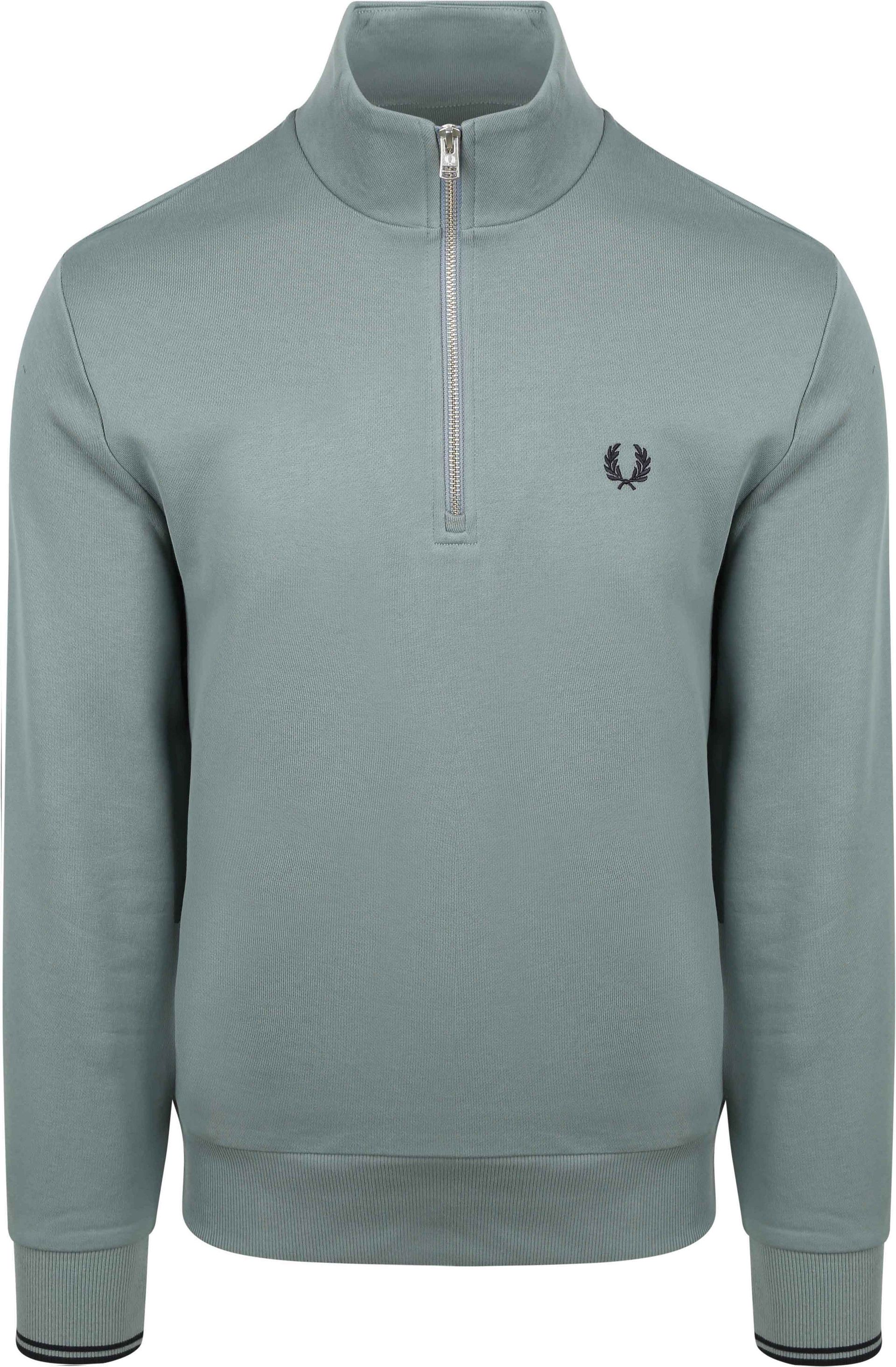 Fred Perry Halvzip Tröja Blå Grön herr