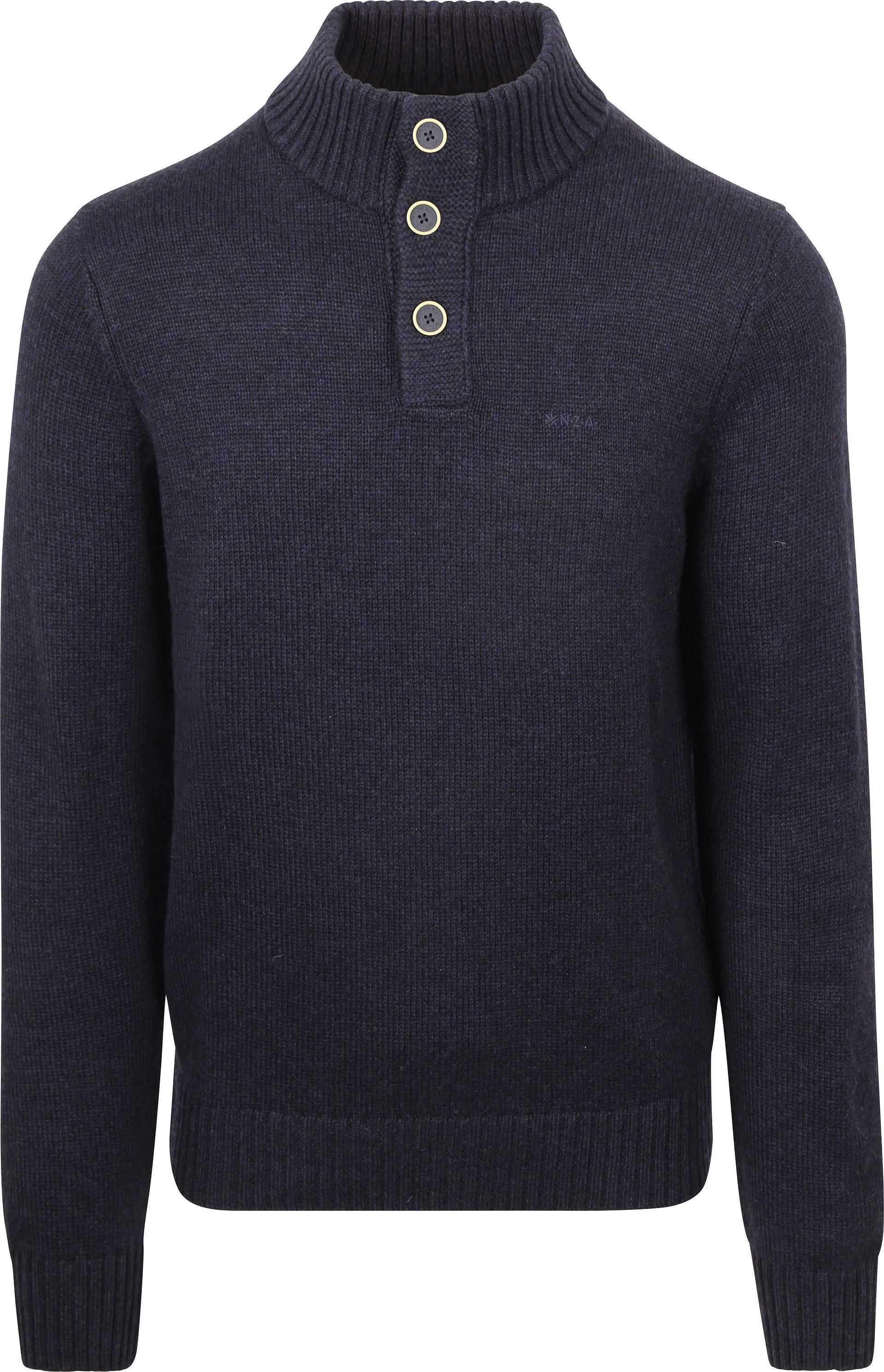 New Zealand Auckland NZA Pullover Mocker Adan Navy Blå Mörkblå Storlek stickade tröjor herr