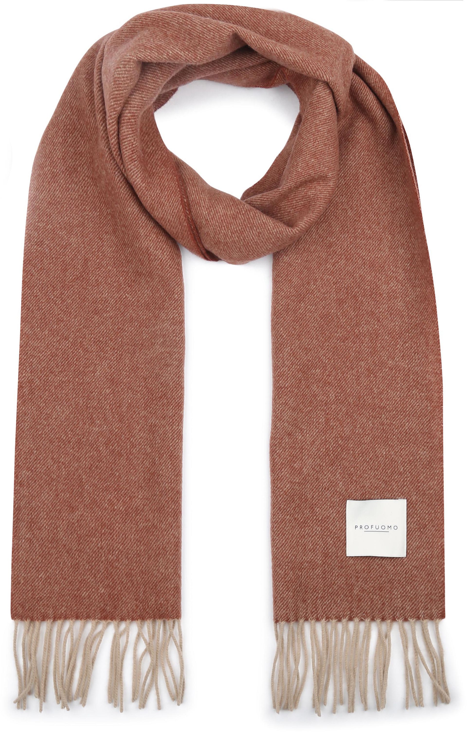 Profuomo Halsduk Lammull Mahogny Brun Orange herr