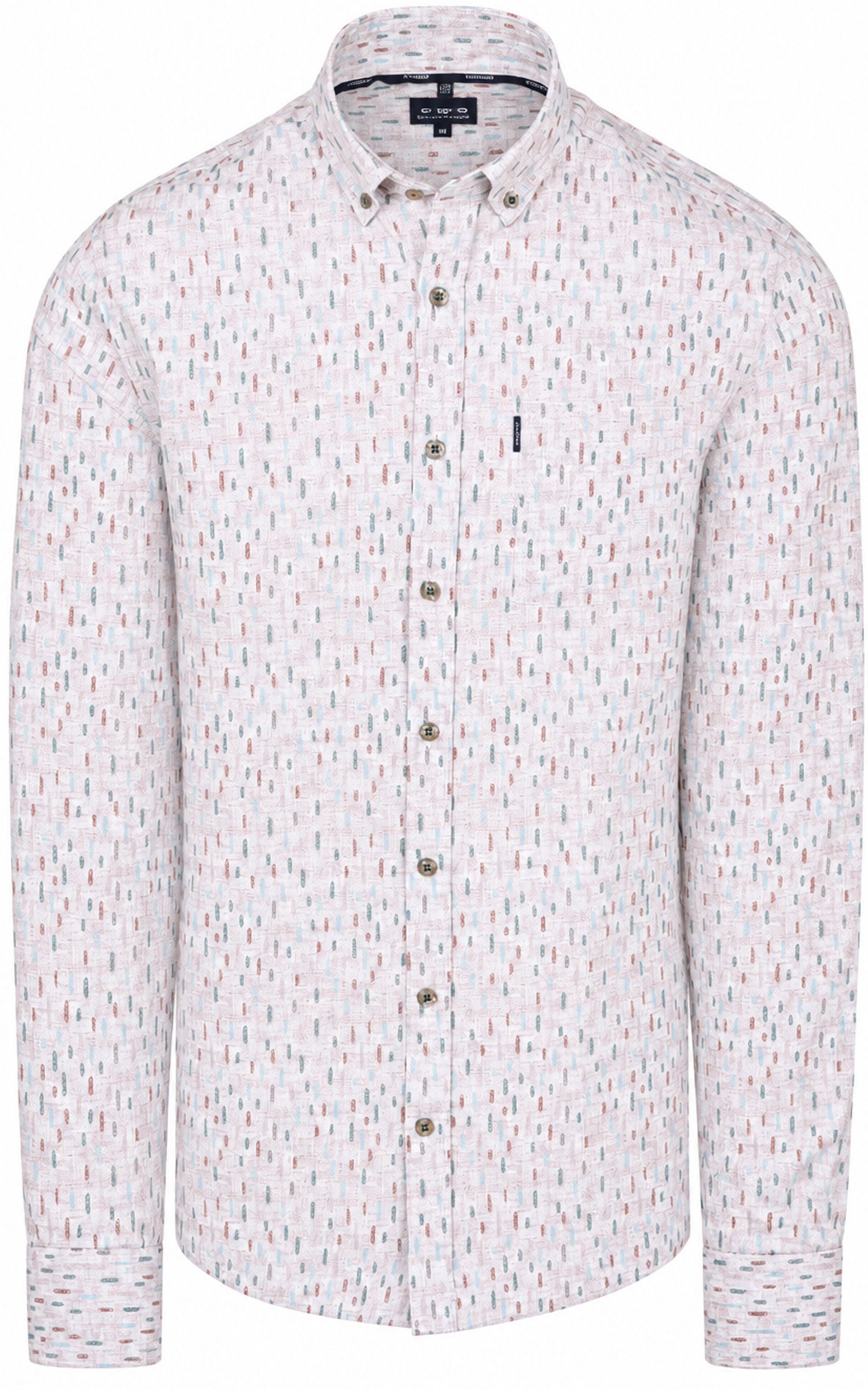 State of Art Skjorta Poplin Print Multicolor Mångfärgad Beige herr