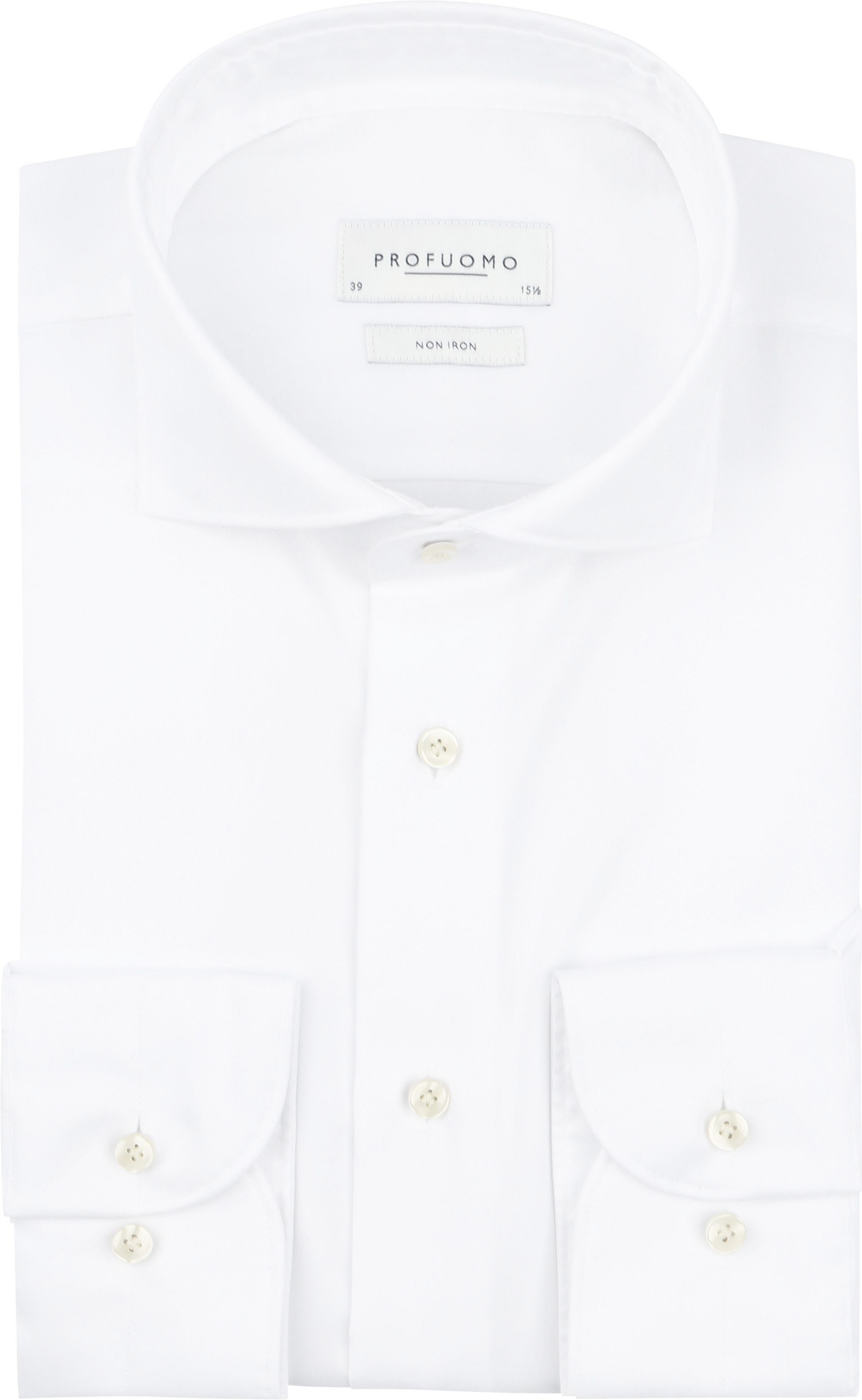 Profuomo Twill Skjorta Med Extra Långa ärmar, Vit Storlek herr